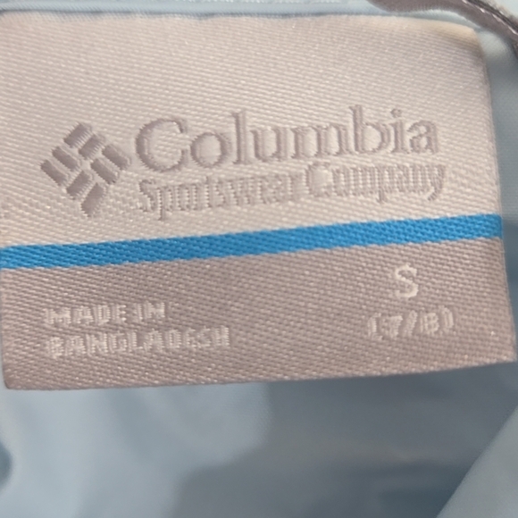 Columbia Girls Windbreaker Jacket Hooded Lightweight Pockets Light Blue, Small - Picture 10 of 11